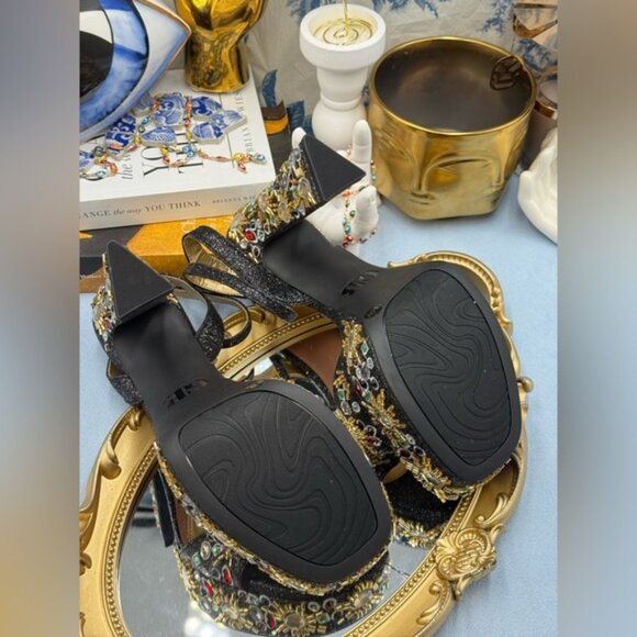 🆕 GB GIANNI BINI 🧿 NWOB Enchant-Ment Bead Embellished Platform Sandals, Sz 7.5 - Picture 15 of 16